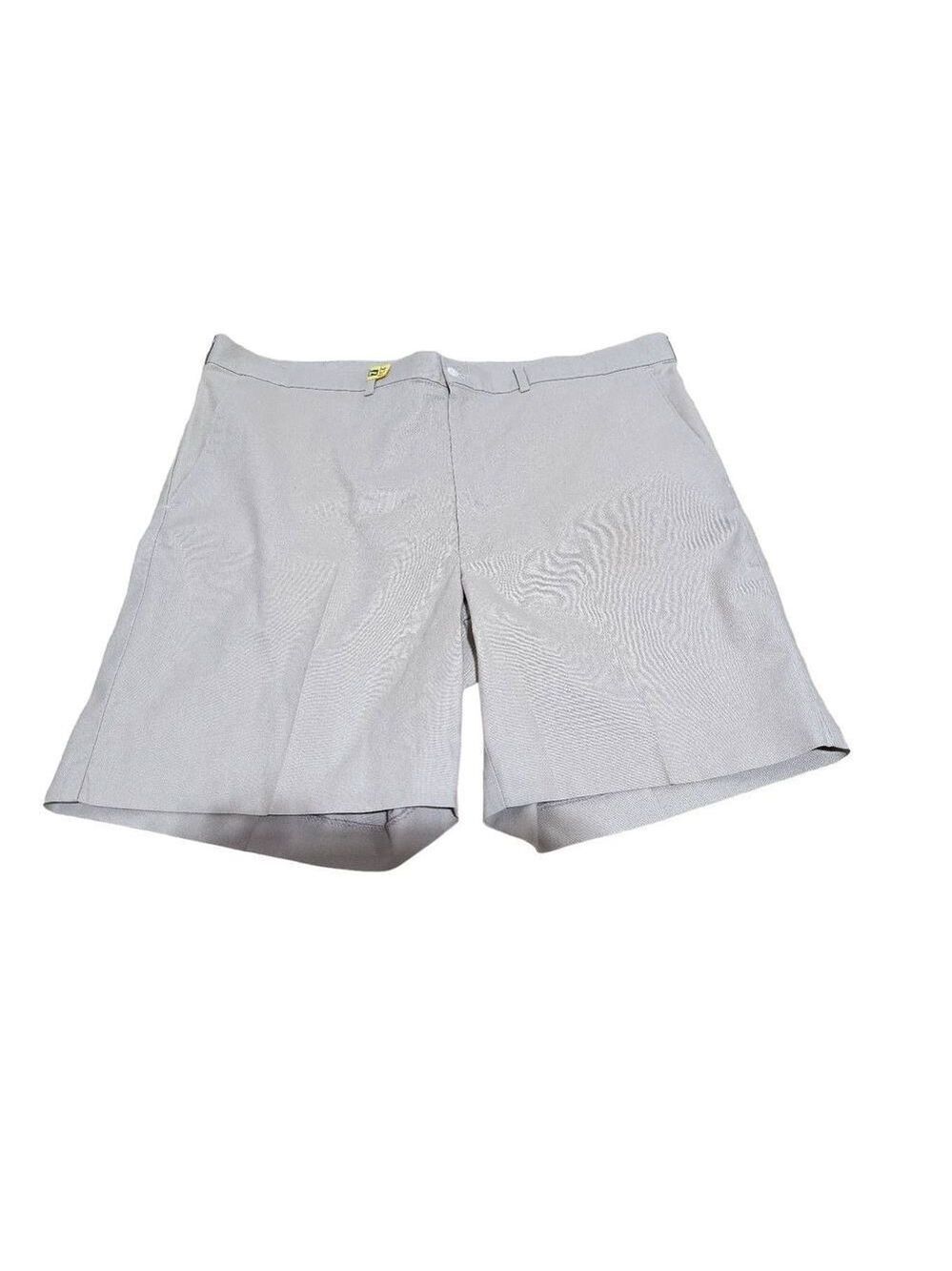 Haggar Casuals Men's Cream Mid-Rise Cotton Blend Chino Shorts Size 40